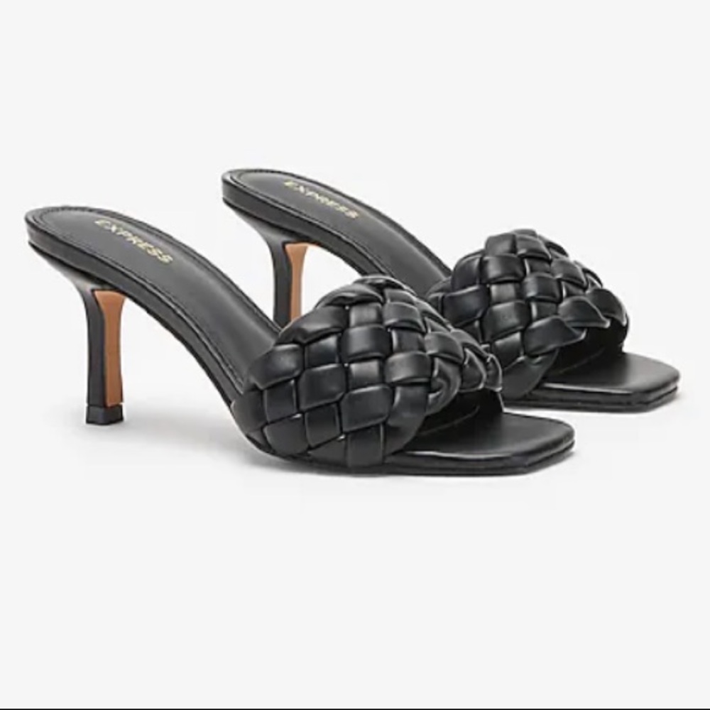 Quilted Slide Heeled Sandals